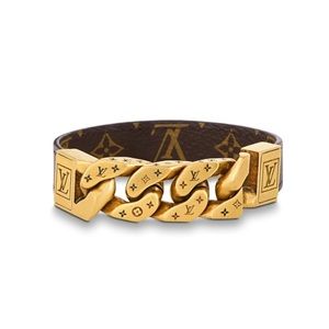 Louis Vuitton Monogram Bracelet with Gold Chain